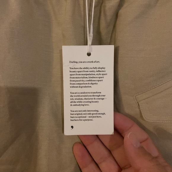 Darling, journey easy pant tan Linen Beige Cream barrel wide leg pull on S NWT - Picture 4 of 16